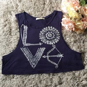 Navy blue fashion tank with muscle sleeves